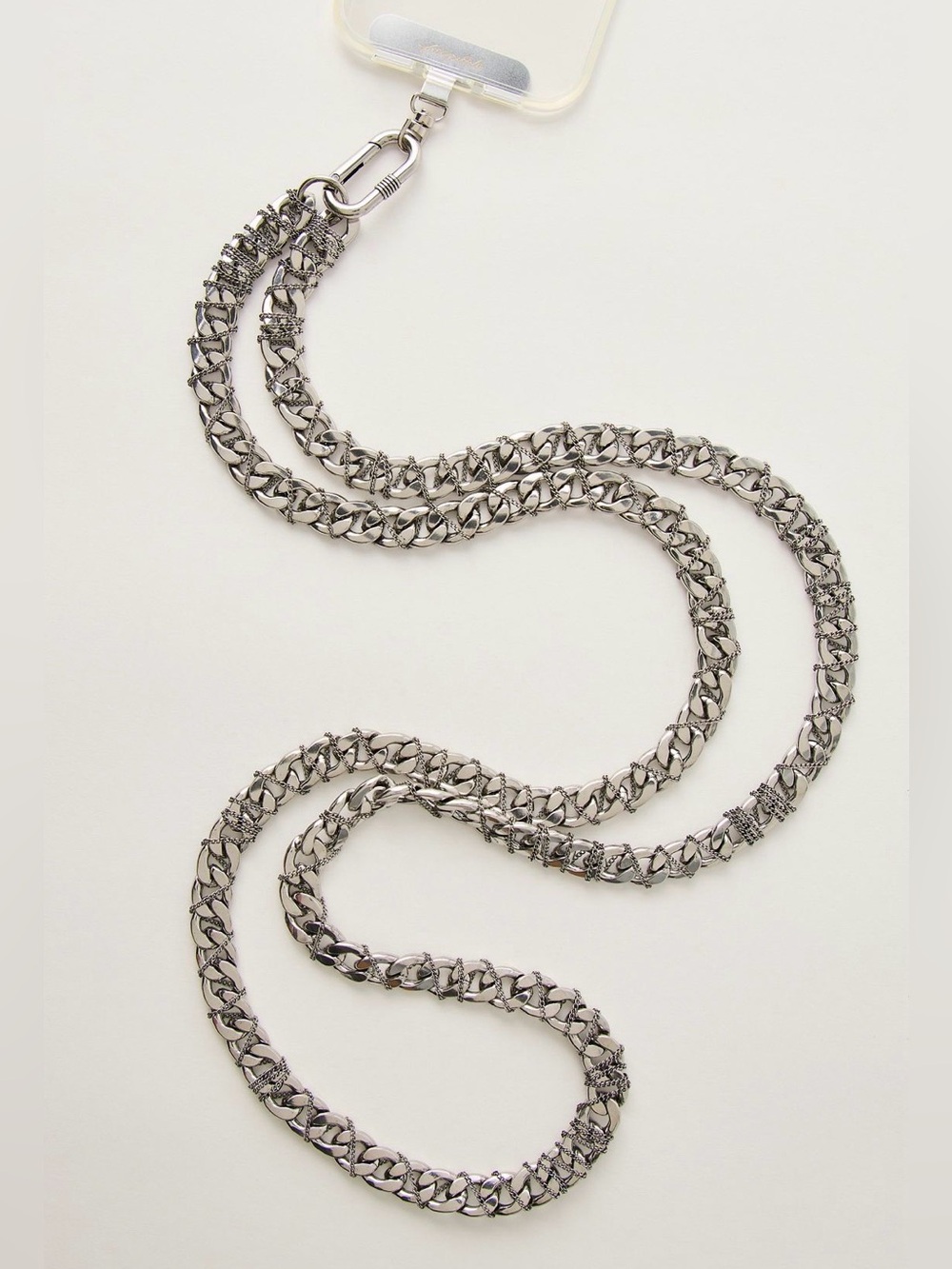 NWT Free People Chunky Chain Phone Crossbody Rhodium OS